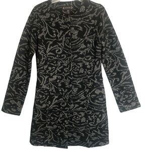 Nanette Lepore Jaquard Knit Sweater Jacket Size Medium Wool